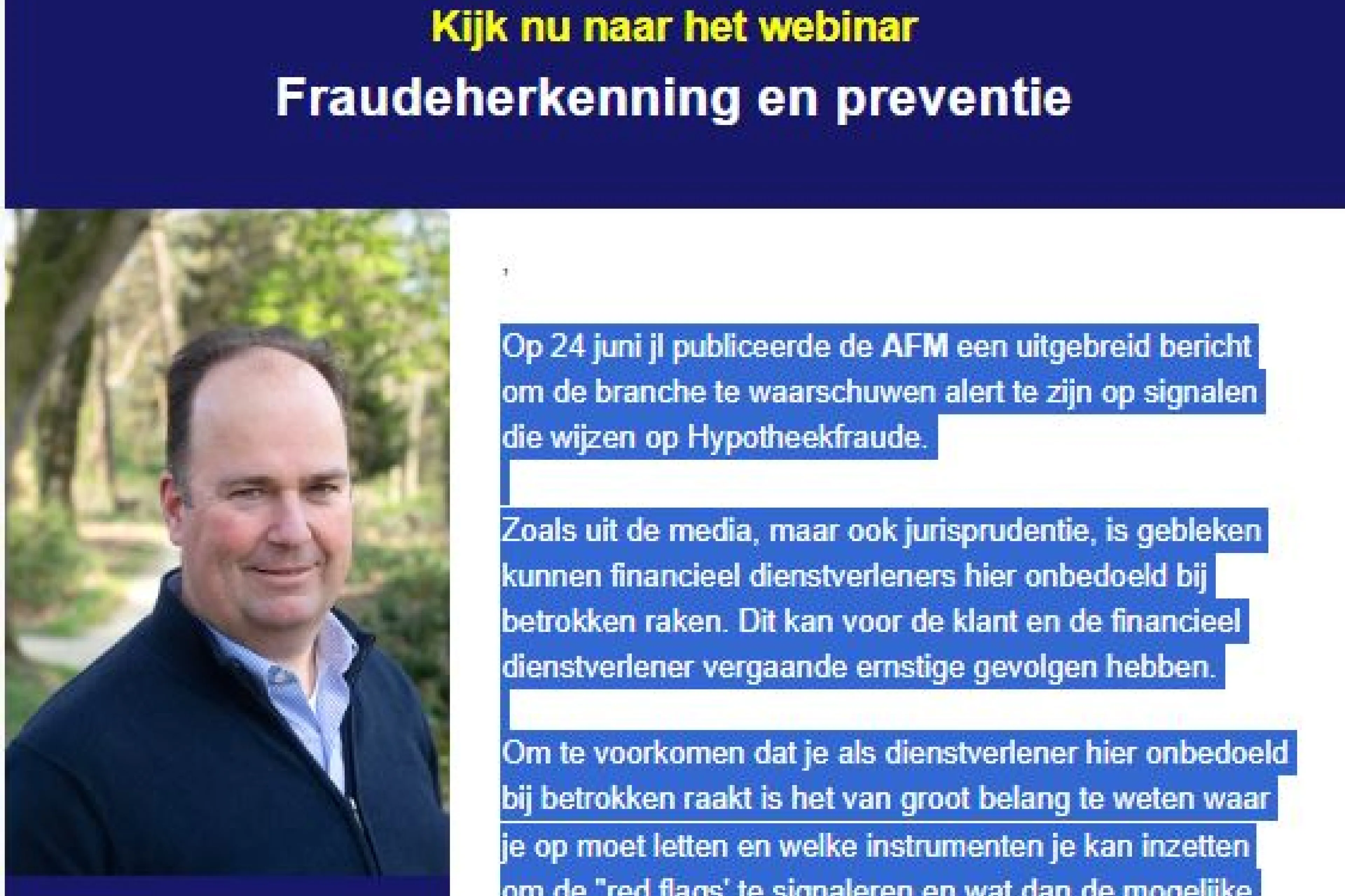 fraude webinar